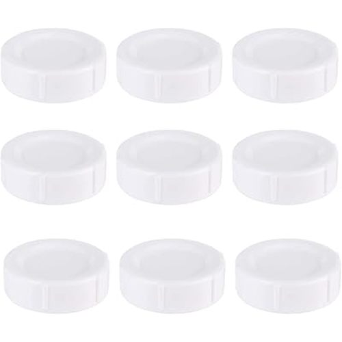 9Pack Bottle Caps Compatible with Dr Brown Natural Flow Wide-Neck Bottles（6cm/2.36inch）Travel and Storage Bottle Lids Replacement with Sealing Gasket, Leak-Proof,Easy to Clean,White
