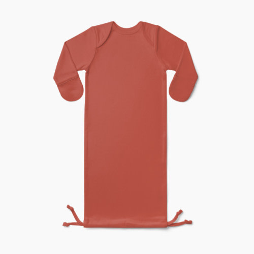 Goumi Kids x Babylist Solid Drawstring Baby Gown - Strawberry, 0-3 M