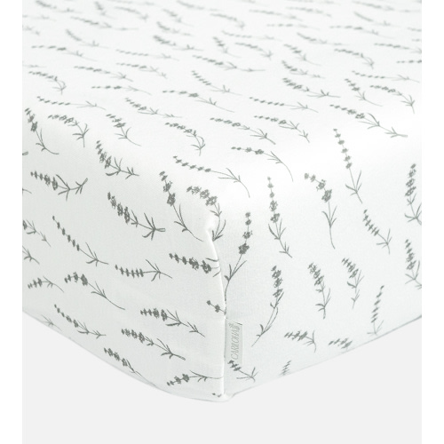 Bamboo Crib Sheets - Wildflowers Hush Gray
