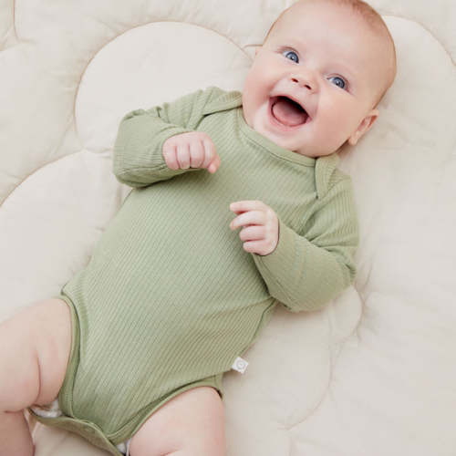 Ribbed Long Sleeve Bodysuit Ribbed Blush / Newborn