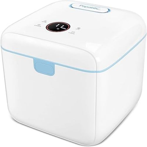 Papablic 4-in-1 UV Light Sanitizer | UV-Clean Sanitizing and Dryer Pro | UV Sanitizer Box with Dual UV-C Lamps for Babies & Whole Family | Large Capacity | Touch Control