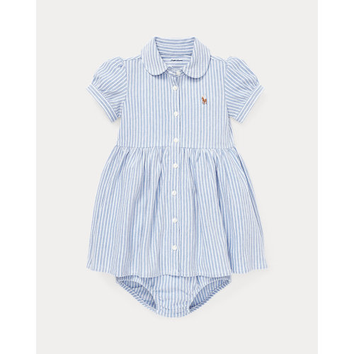 Striped Knit Oxford Dress & Bloomer (3M)| Ralph Lauren