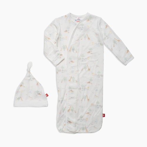 Magnetic Me Modal Gown With Hat Set - Serene Safari, Newborn-3 Months