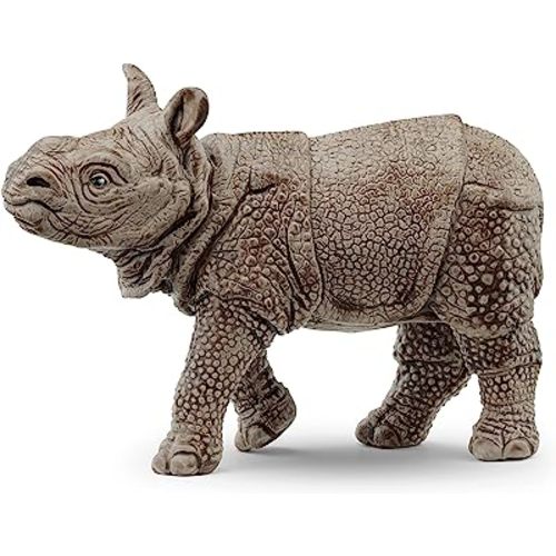 Schleich Wild Life Realistic Baby Indian Rhinoceros Figurine - Authentic and Highly Detailed Wild Animal Toy, Durable for Education and Fun Play for Kids, Perfect for Boys and Girls, Ages 3+