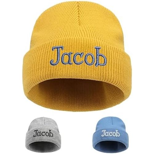 Custom Beanie Hats for Baby Girls Boys - Personalized Embroidered Beanies with Name for Infants Toddlers Adults