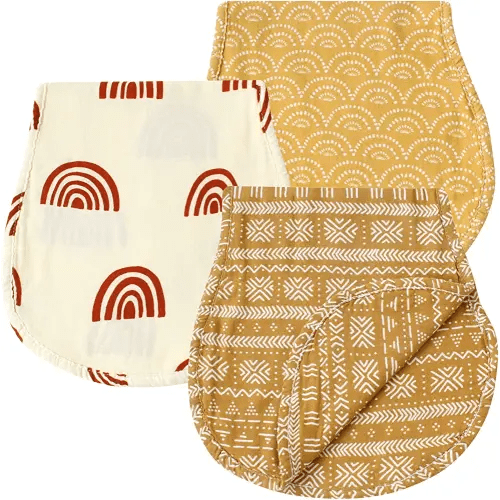 LifeTree Muslin Baby Burp Cloths - Ultra Soft 3 Pack Viscose from Bamboo Cotton Large 22'' by 10'' Absorbent Milk Spit Up Rags - Burping Cloths for Newborn, Girls Boys