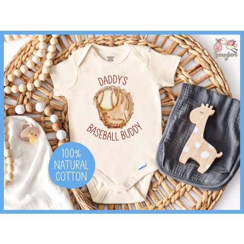 Daddy's Baseball Buddy Onesie®, Baseball Baby Bodysuit, Baseball Buddy Romper, Game Day Baseball Onesie, Baby Shower Gift for Baseball Fan