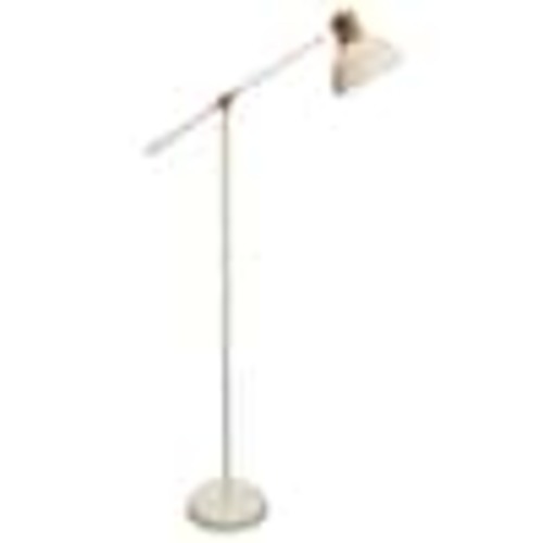 StyleCraft 58 in. White Floor Lamp with White Metal Shade L79779DS