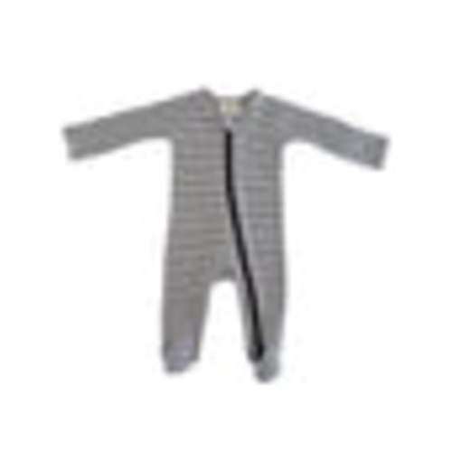 Black Stripe / Organic Ribbed Zip Footie – SpearmintLOVE