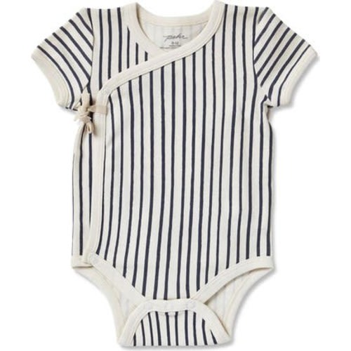Stripes Away Organic Cotton Wrap Bodysuit, 6-12M