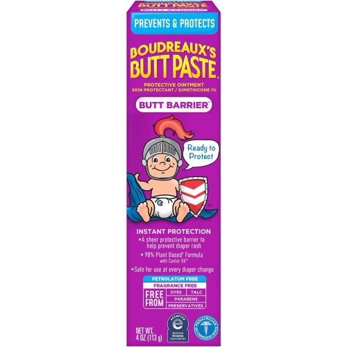 Boudreaux's Butt Paste, Butt Barrier Ointment, Rash Prevention, 4oz tube