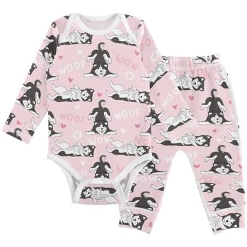 vvfelixl Baby Bodysuits Pants Sets White Gooses Long Sleeve Baby Clothes for Boys Girls 0-24M