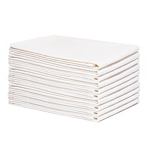 Organic Cotton Flour Sack Kitchen Towels - 10 Pack, Off-White Organic Cotton Tea Towels - Extra Large Flour Sack Cotton Dish Towels- Lint-Free Unbleached Kitchen Towels - 27"x27" (Off-White - 10 Pack)
