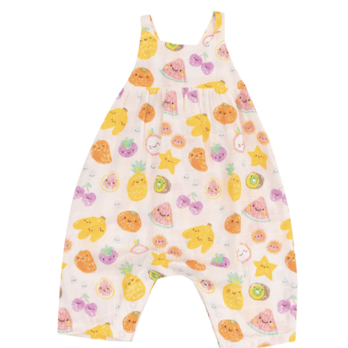 Tie Back Romper - Tropical Market Fruit