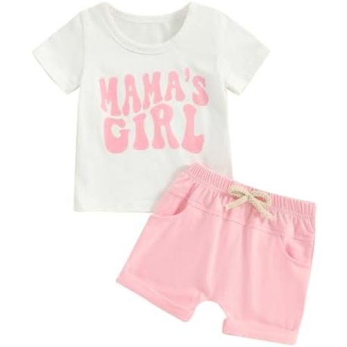 Toddlers Baby Girls Summer Clothes Set Short Sleeve T Shirt Shorts Set Newborn 2Pcs Outfits Set