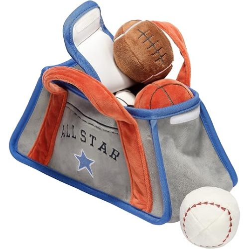 Lambs & Ivy Baby Sports Interactive Plush Toy Set - Football/Basketball/Baseball