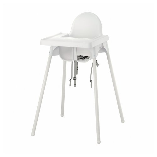 ANTILOP High chair with tray - white/white