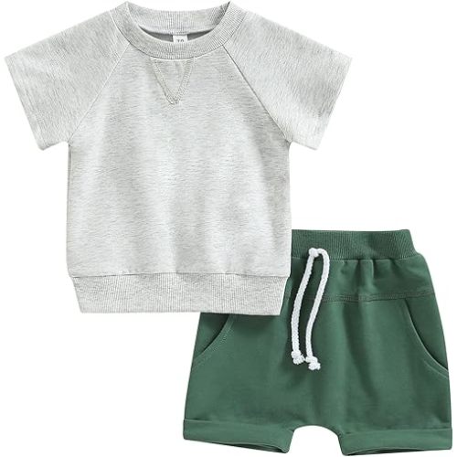 Mubineo Infant Toddler Baby Boy Summer T Shirt Shorts Outfits Short Sleeve Tee Tops Clothes Set