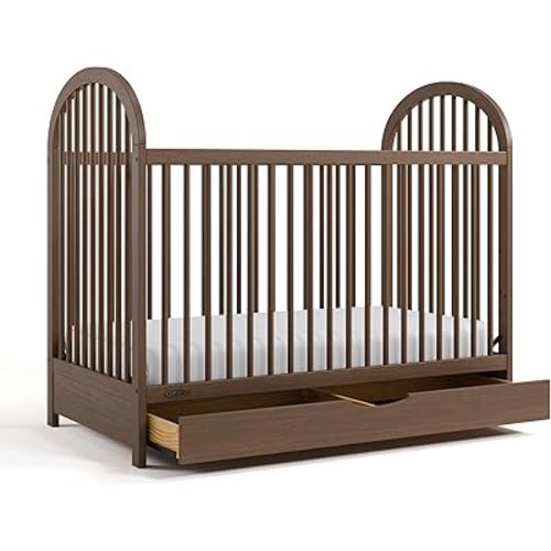 Graco Olivia 3-in-1 Convertible Crib with Drawer (Hazelnut) – Converts from Baby Crib to Toddler Bed and Daybed, GREENGUARD Gold Certified, Baby Safety Alliance Verified, Easy Assembly
