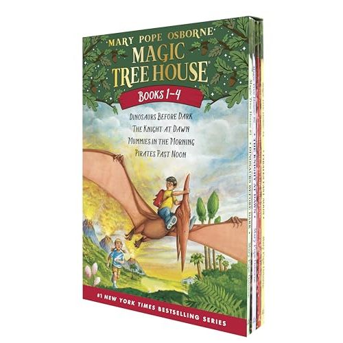 Magic Tree House Boxed Set, Books 1-4: Dinosaurs Before Dark, The Knight at Dawn, Mummies in the Morning, and Pirates Past Noon