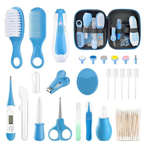 Baby Healthcare and Grooming Newborn Nursery Kits 38 in 1 Safety Electric Nail Trimmer Baby Essentials Set for Infant Toddlers Baby Boys Girls Kids Shower Gifts Blue