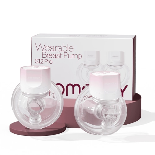 Momcozy S12 Pinky Pro Electric Hands Free Breast Pump Wearable, 24mm 2 Pack Pink