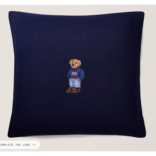 Polo Bear Throw Pillow