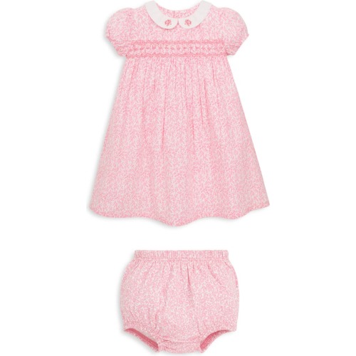 Baby Ditsy Floral Smocked Dress & Bloomers Set, 3-6M, Pink