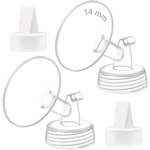 Maymom 14mm Flange and Duckbill Valve Compatible with Spectra S1 S2 9 Plus. Not Original Spectra Pump Parts. Replace S2 Pump Parts Flange Duckbill Valve
