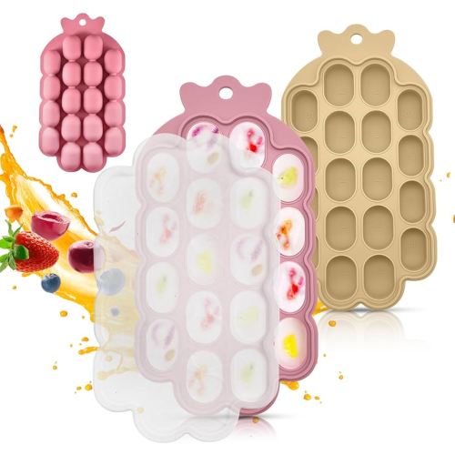 O’doe Baby Food Freezer Trays | BPA-Free, Food-Grade Silicone Freezer Molds with 2 Trays(18 Holes) | Silicone Freezer Trays with Lid and Baby Food Freezer Tray for Baby Food Storage Containers Freezer