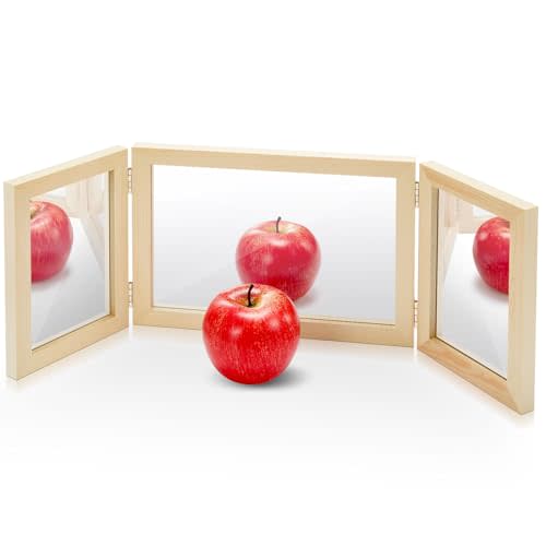 Threehoney Montessori Mirror Reggio Emilia Classroom Materials Early Education Foldable Safe Acrylic Unbreakable Mirror 3 Panels for Kindergarten Daycare Home Preschool Classroom Infant Coordination