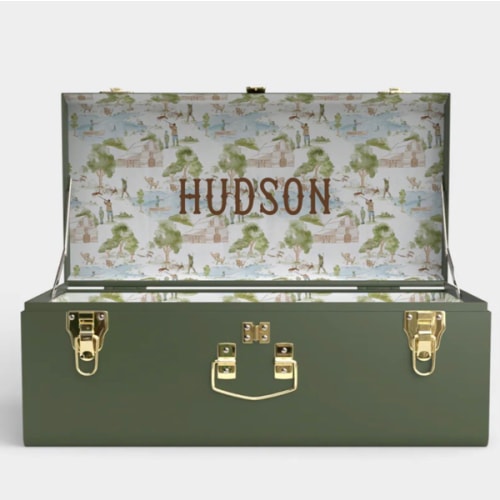 Petite Trunk - Green - Heritage Hunt / Embroidery