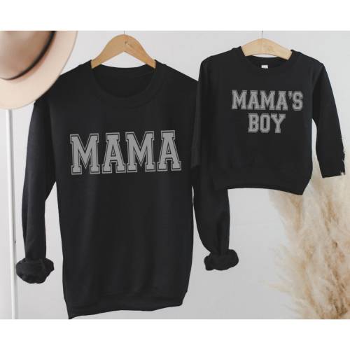 Mama or Mama's Boy Sweatshirt, Mama Sweatshirt, Mommy and Me Outfit, Boy Mama Shirt, Matching Mommy and Son Sweater, Valentine Gift