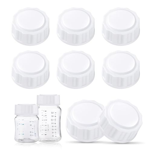 (8 Pcs) Travel Bottle Caps Compatible with Avent Baby Bottles, Bottle Lids Replacement & Storage, White
