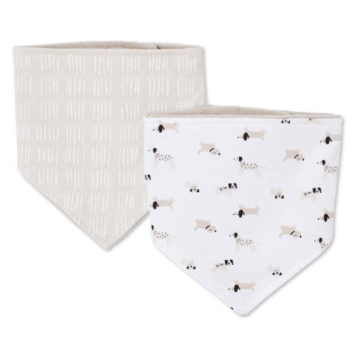 George Baby 2-Pack Bandana Bibs, Puppies, 2-Pack Bandana Bibs, Puppies