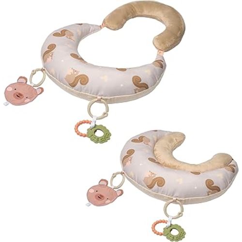 Taf Toys Tummy Time Support, 2-Stage Baby Toy for Newborns 0-6M, Crinkle Toy & U-Shape Design, Strengthens Neck/Back Muscles, Comfortable Baby Essentials & Must-Haves Montessori Toy for Infant Newborn