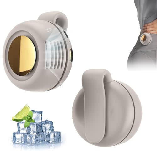 Small Clip Fan, Personal Waist Fans,Portable Silent Mini Bladeless Fan Clip On for Shirt,Hands-Free Personal Clip Fans 3 Speeds,Clips on Waist Neck Fanes for Outdoor,Camping,Travel,Office (White)