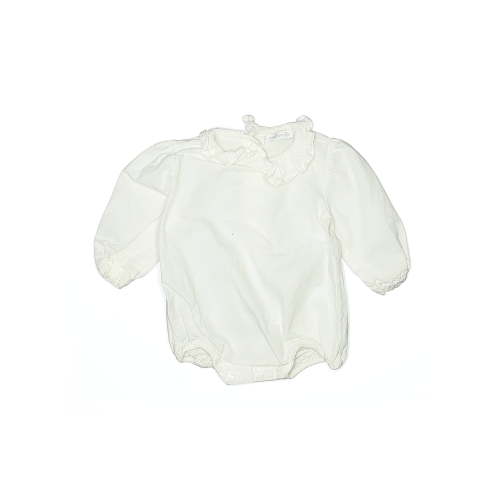 Assorted Brands 100% Cotton Ivory White Long Sleeve Onesie 3-6 MO / 6 MO