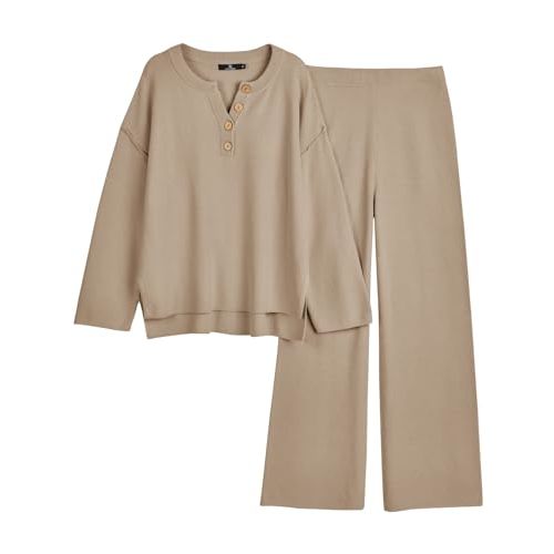 LILLUSORY Women's 2 Piece Lounge Sets Oversized Slouchy Matching Cozy Knit Sets