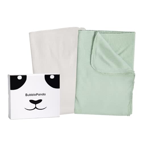 BubblePanda Rayon Made from Bamboo Baby Swaddle Blanket,2 Pack Soft & Breathable Receiving Blankets for Infant Newborn, Swaddle Wrap for Babies Girl and Boy, 47 x 47 Inch, (Sage & Oat)