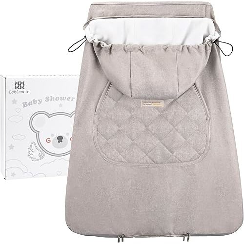 Bebamour Baby Carrier Winter Cover Universal Hoodie All Season Carrier Cover for Baby Carrier(New Khaki)