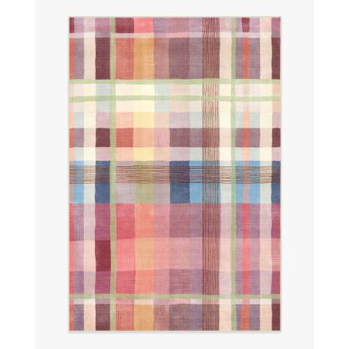 Outdoor Margot Plaid Berry Multicolor Rug | Ruggable