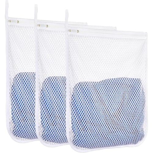 3 pcs Durable Honeycomb Mesh Laundry Bags for Delicates 12" x 15" (3 Medium)