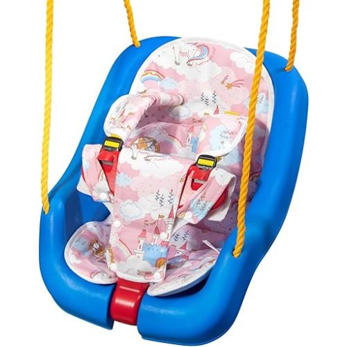 Toddler Swing Cushion - FEISIKE Outdoor Baby Swing Seat Insert Pad with Strap Covers, Compatible with Outside Infant Swings for Toddlers Age 1-3, Detachable and Washable(Swing Not Included)