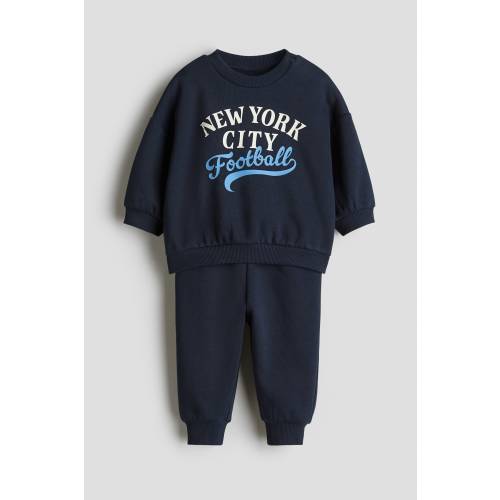 2-PIECE PRINTED BRUSHED-INSIDE SWEATSHIRT SET