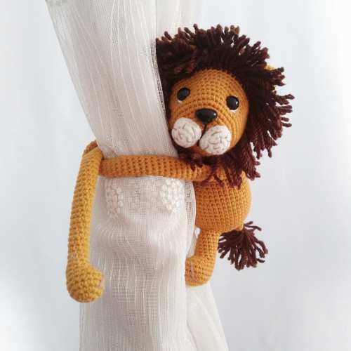 Curtain Tie Back Lion, Mustard, Right