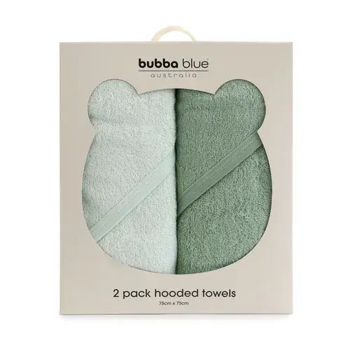 Bubba Blue Sundae Hooded Towel 2 Pack Greentea | Baby Bunting AU