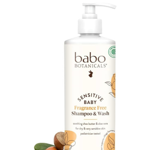 Babo Botanicals Sensitive Baby Fragrance-Free 2-in-1 Shampoo & Wash - Shea Butter, Calendula & Aloe Vera - EWG Verified - Cruelty-Free - Vegan - Pediatrician Tested - For Babies & Kids
