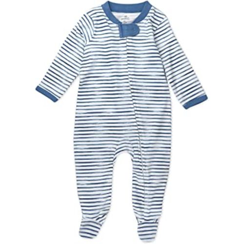HonestBaby Sleep and Play Footed Pajamas One-Piece Sleeper Jumpsuit Zip-front PJs Organic Cotton for Baby Boys, Unisex