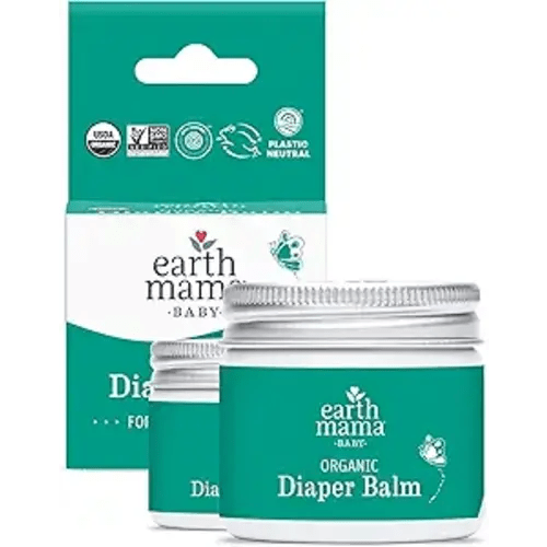 Earth Mama Organic Diaper Balm | Diaper Cream with Calendula | Calm Skin Baby Essentials for Diaper Bag |Multipurpose Baby Ointment, 2-Fluid Ounce (2-Pack)
